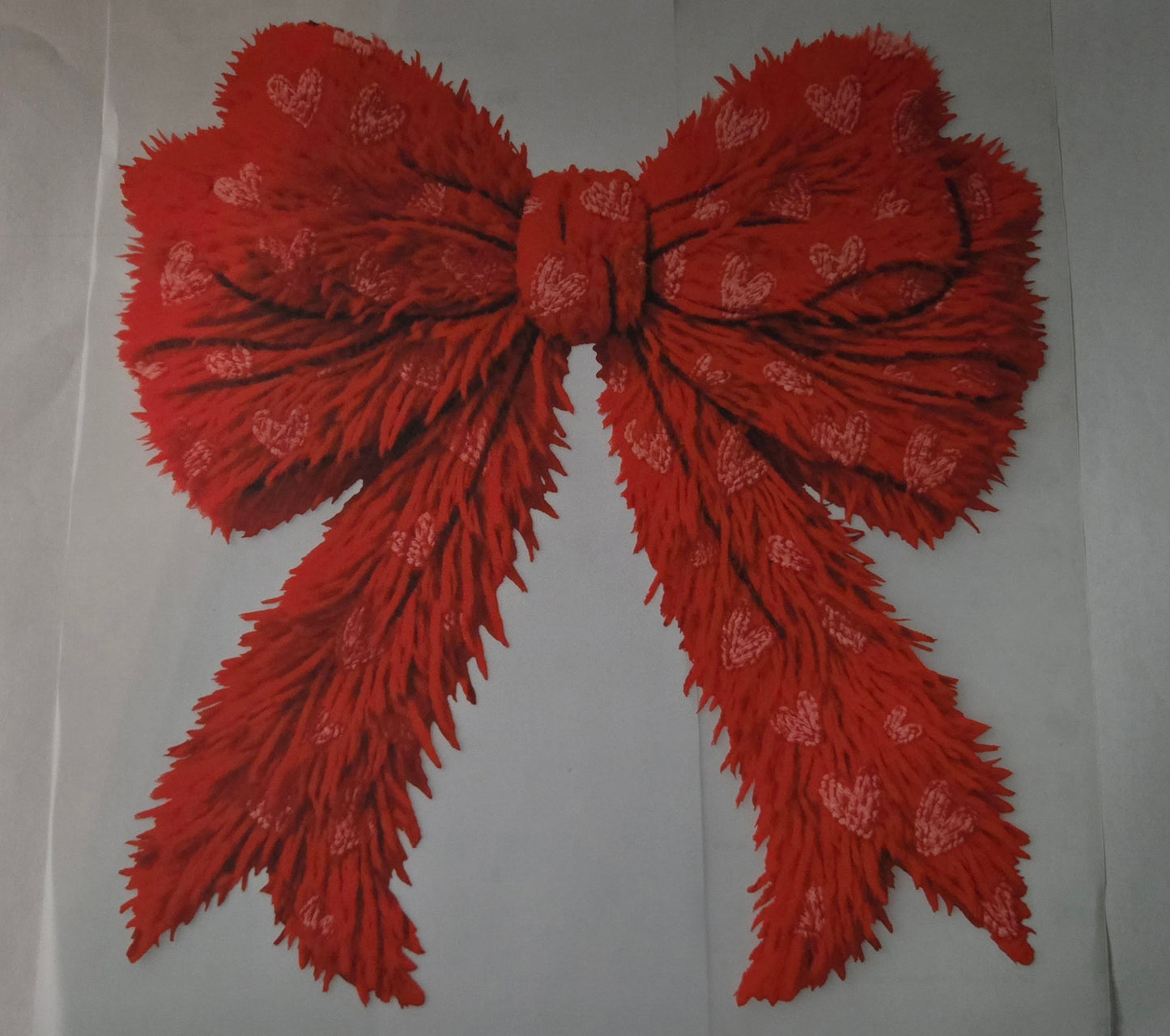 Red bow with hearts dtf transfer