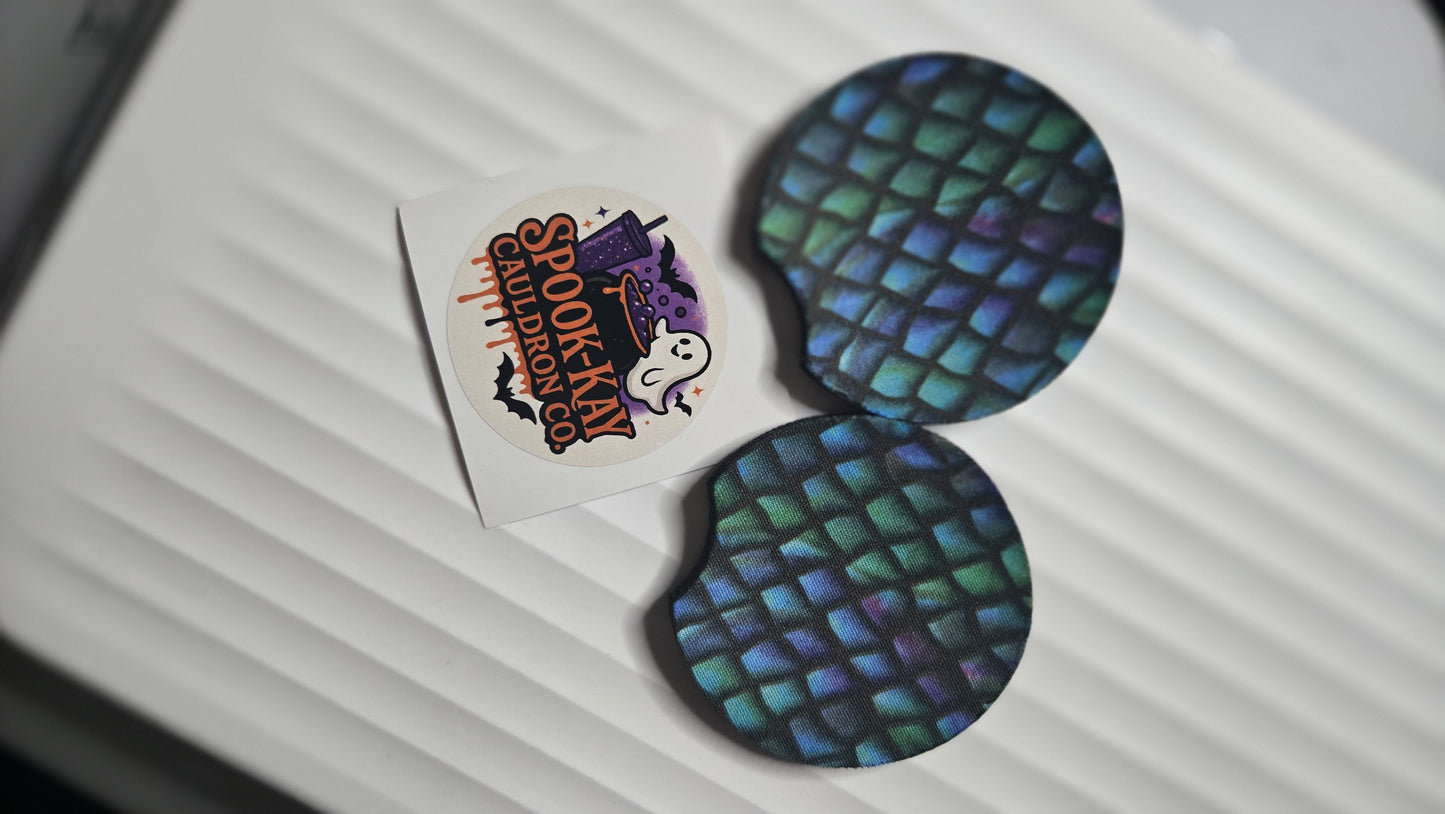 Dragon scale car coasters