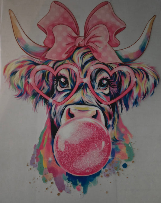 Colorful Cow DTF transfer