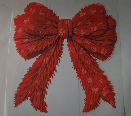 Red bow with hearts dtf transfer
