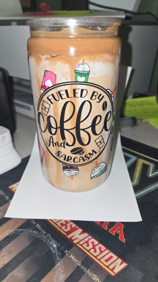 Ready to ship 16oz Coffee Snowglobe tumbler W/decal