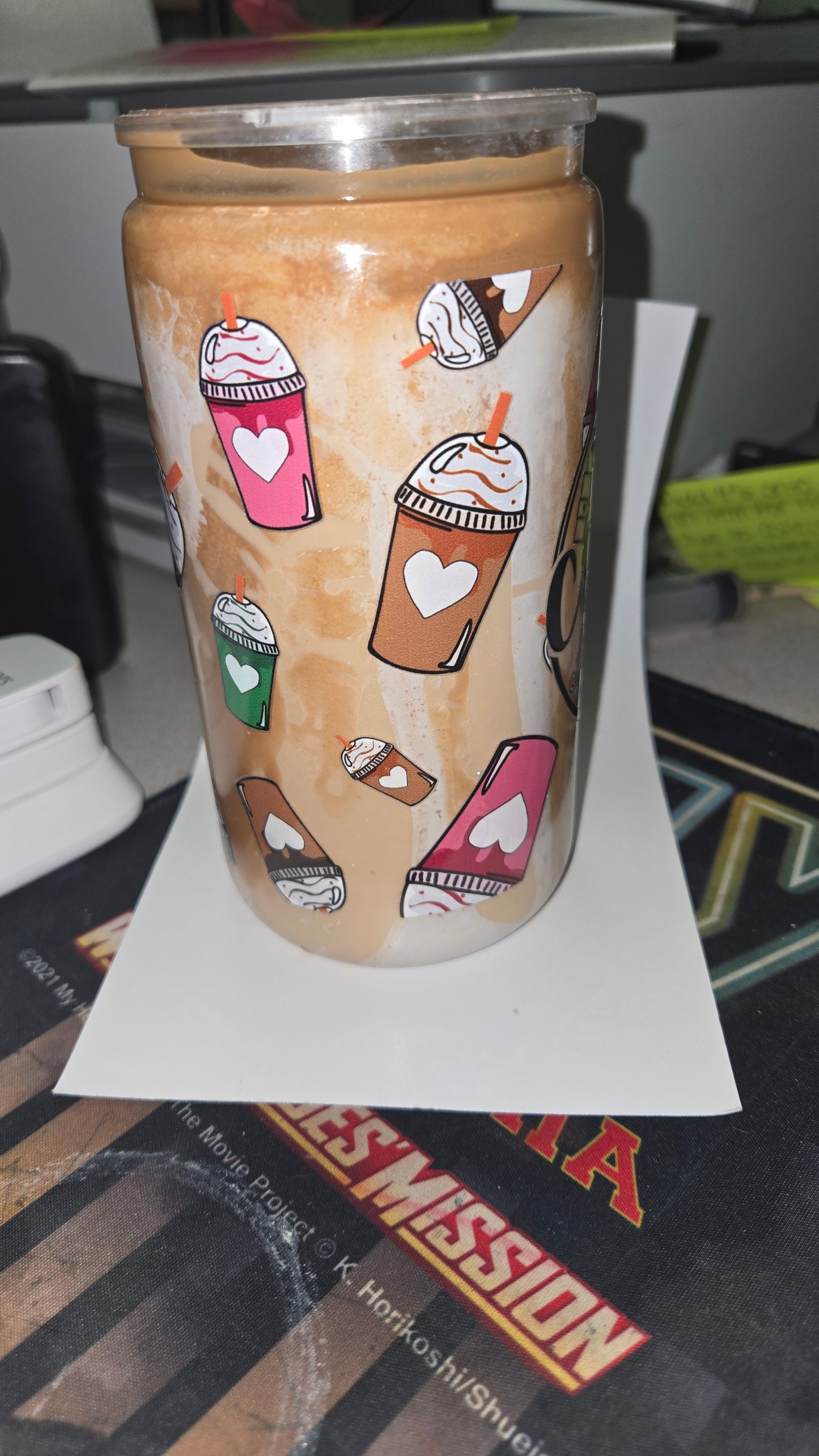 Ready to ship 16oz Coffee Snowglobe tumbler W/decal