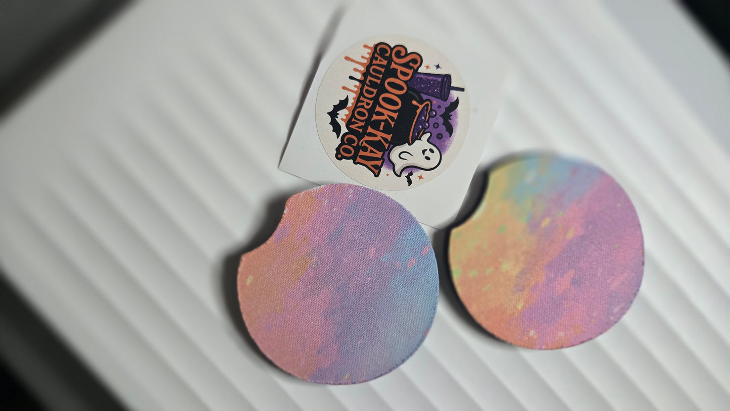 Sunset vibes car coasters